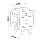 Kit 2 Mesas De Canto Turn 1 Gaveta Com Usb Cinamomo/off White