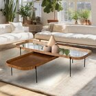 Kit 2 Mesas De Centro 100x46cm Onix Cinamomo