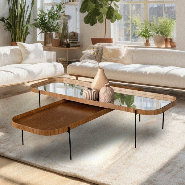 Kit 2 Mesas De Centro 100x46cm Onix Cinamomo