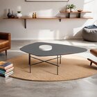 Kit 2 Mesas De Centro Capri Formato Orgânico Preto / Madeira