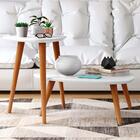 Kit 2 Mesas De Centro E Apoio Retrô Valentina - Branco - Ej M