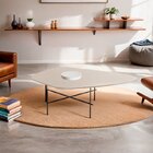 Kit 2 Mesas De Centro Formato Orgânico Capri Off White / Mel