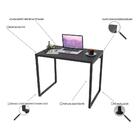 Kit 2 Mesas De Escritório 90cm Estilo Industrial Preto Onix