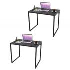 Kit 2 Mesas De Escritório 90cm Estilo Industrial Preto Onix