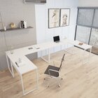 Kit 2 Mesas De Escritório Em L Estilo Industrial 1,50mx1,50m