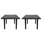 Kit 2 Mesas De Plástico Quadrada 90cm Preta Desmontável