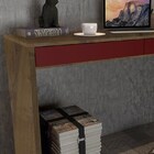 Kit 2 Mesas Escritório Escrivaninha Linea Castanho/bordô - Fi