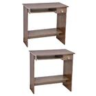 Kit 2 Mesas Escrivaninha Para Computador Ajl Castanho - Ajl M