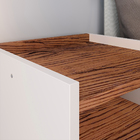 Kit 2 Mesas Estilo 1 Gaveta Off White/freijó Cabeceira Julia