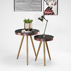 Kit 2 Mesas Laterais Malaga Couríssimo Preto E Cobre - Loja S