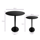 Kit 2 Mesas Laterais Monopé Laqueada 40 E 30 Cm - Preta