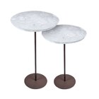 Kit 2 Mesas Laterais Norina - Baixa / Alta, Tampo Redondo Ime