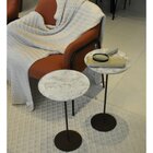 Kit 2 Mesas Laterais Norina - Baixa / Alta, Tampo Redondo Ime