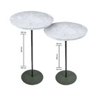 Kit 2 Mesas Laterais Norina - Baixa / Alta, Tampo Redondo Ime