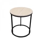 Kit 2 Mesas Laterais Redondas Industrial Encaixáveis Line Pre