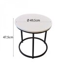 Kit 2 Mesas Laterais Redondas Industrial Encaixáveis Line Pre