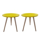 Kit 2 Mesas Lateral De Canto E Apoio Redonda Karina 44 Cm Ama