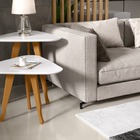 Kit 2 Mesas Lateral E Apoio 3 Pontas Pés Madeira Cor Branco -