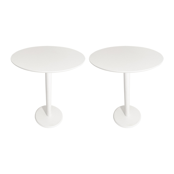 Kit 2 Mesas Lateral Monopé De Laca 30 Cm - Branca