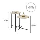 Kit 2 Mesas Lateral Redonda Para Sala De Estar Lírio - Off Wh