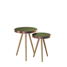 Kit 2 Mesas Lateral Redonda Sala Estar/jantar Quarto Pés Made