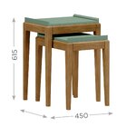 Kit 2 Mesas Lateral Tampo Em Mdf E Pés Em Madeira Maciça Milã