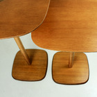 Kit 2 Mesas Monopé Quadrada Laminada 40 E 50cm - Mel