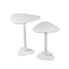 Kit 2 Mesas Paleta Monopé  Laqueada Para Sala - Branco