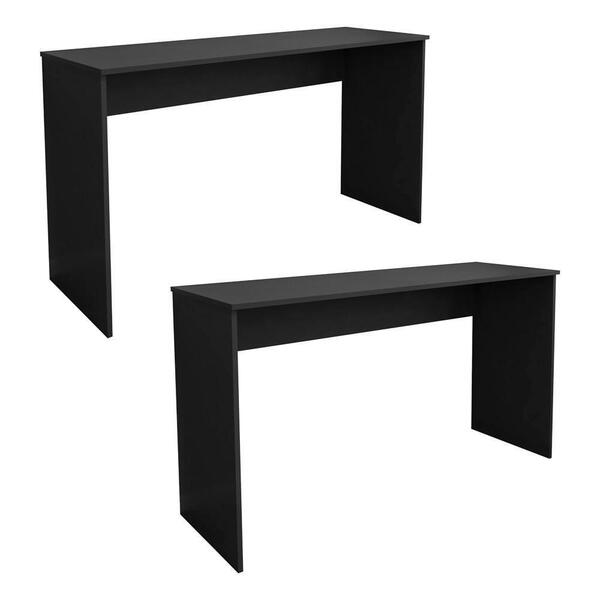 Kit 2 Mesas Para Computador Escrivaninha 136cm Slim Preto