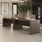 Kit 2 Mesas Para Escritório Em Tamburato 1600 Charuto/preto