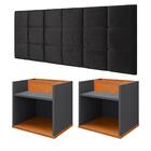 Kit 2 Mesas Suspensa Madri Cinza/cinamomo Nicho Aparador Late