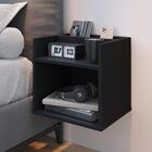 Kit 2 Mesas Suspensa Madri Preto Nicho Aparador Lateral Cabec