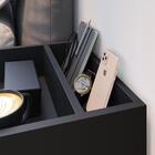 Kit 2 Mesas Suspensa Madri Preto Nicho Aparador Lateral Cabec