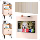 Kit 2 Mesinhas Apoio Off White/cinamomo Painel Tv 32 Polegada