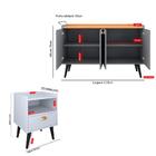 Kit 2 Mesinhas Cabeceira Estilo Retrô Branco 1 Gaveta Nicho D