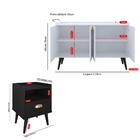 Kit 2 Mesinhas Cabeceira Estilo Retrô Preto 1 Gaveta Nicho De