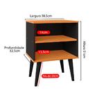 Kit 2 Mesinhas Cama Nicho Prateleira Pés Palito Jogo Mesa De