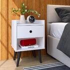 Kit 2 Mesinhas Decore Branco Nicho Porta Objetos Cabeceira Su