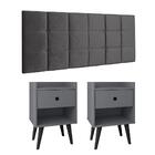 Kit 2 Mesinhas Decore Cinza/preto Nicho Porta Objetos Pés Pal