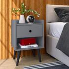 Kit 2 Mesinhas Decore Cinza/preto Nicho Porta Objetos Pés Pal