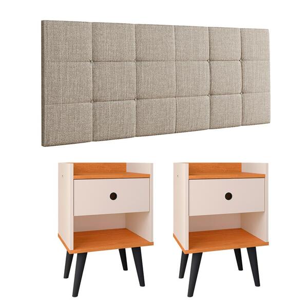 Kit 2 Mesinhas Decore Off/cinamomo Nicho Porta Objetos Pés Pa