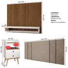 Kit 2 Mesinhas Gavetas Nicho Quarto Painel Tv 50 Polegadas Ri