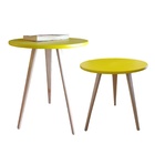 Kit 2 Mesinhas Laterais De Canto Apoio Redonda 44 E 56 Cm Ama