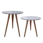 Kit 2 Mesinhas Laterais De Canto Apoio Redonda 44 E 56 Cm Bra