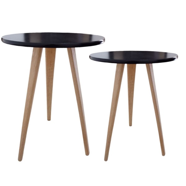 Kit 2 Mesinhas Laterais De Canto Apoio Redonda 56 E 68 Cm Pre