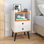 Kit 2 Mesinhas Lateral Off White/cinamomo Painel Tv 32 Polega