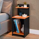 Kit 2 Mesinhas Preto/cinamomo Compacta Prateleira Cabeceira S