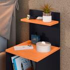 Kit 2 Mesinhas Preto/cinamomo Compacta Prateleira Cabeceira S