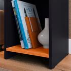 Kit 2 Mesinhas Preto/cinamomo Compacta Prateleira Cabeceira S