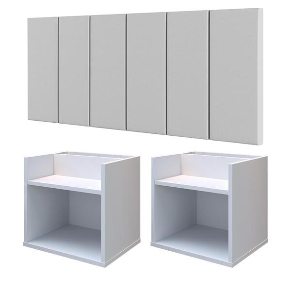 Kit 2 Mesinhas Suspensa Madri Prateleira Divisória Cabeceira